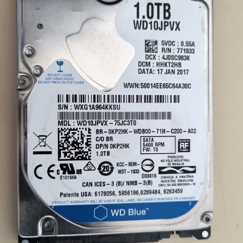 <b>VENDIDO</b> HD 2,5 polegadas Western Digital de 1TB modelo WD10JPVX